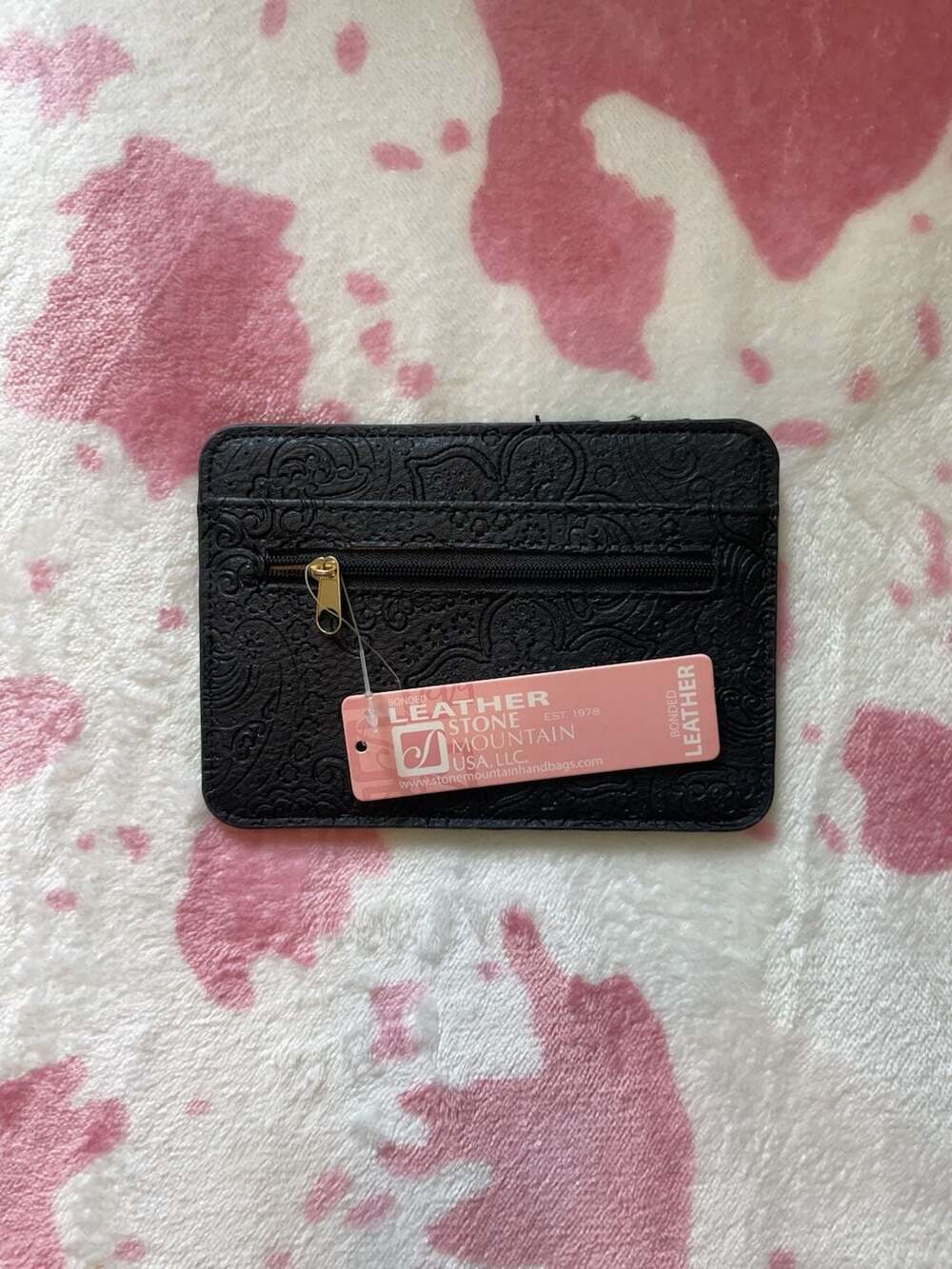Stone Mountain Paisley Embossed Bonded Leather Card Case Wallet